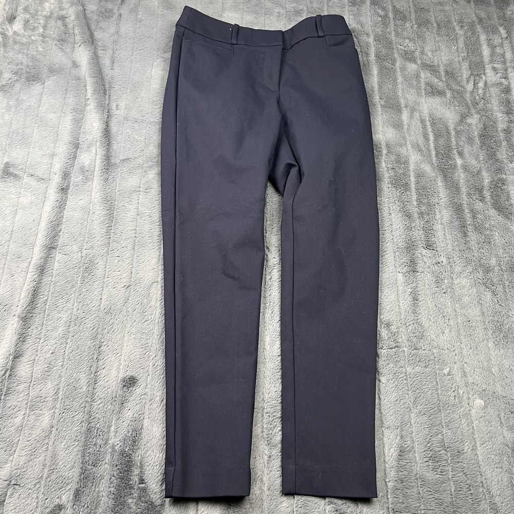 LOFT Dress Pants Womens 2 Blue Ponte Slim Straight Flat Front Workwear